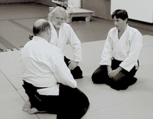 Pierre Levasseur (rechts), Trainer und Gründer des Dojos in Plombieres, 2. Dan Tendoryu Aikido, Tendo World Aikido